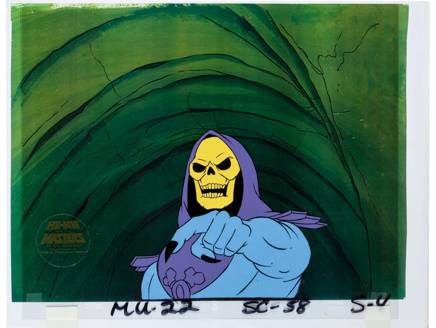 He-Man and the Masters of the Universe Skeletor Production Cel with COA Animation Art (Filmation, 1983). (Total: 2 Origi