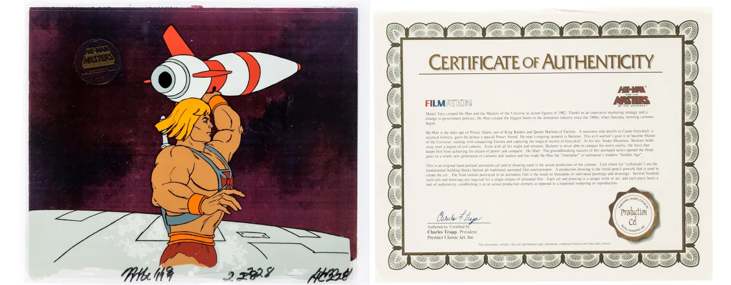 He-Man and the Masters of the Universe Orko Production Cel Setup with COA Animation Art (Filmation, 1983). (Total: 20 Or