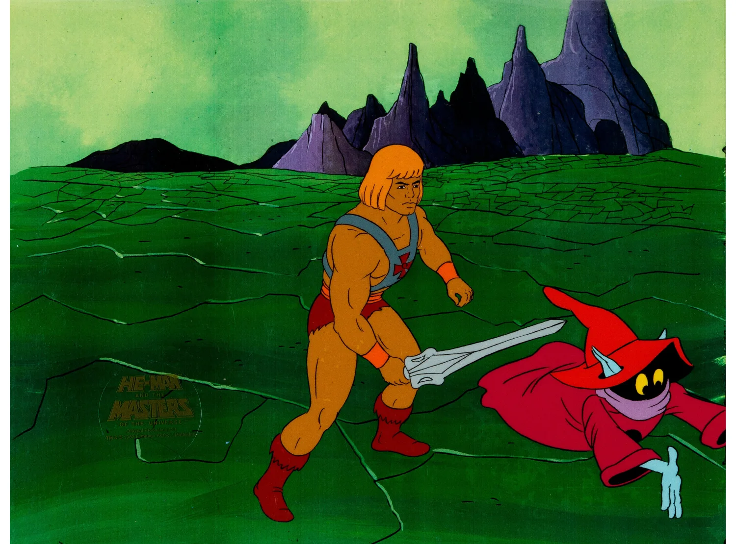 He-Man and the Masters of the Universe He-Man and Orko Production Cel Setup (Filmation, 1983). (Total: 2 Items)