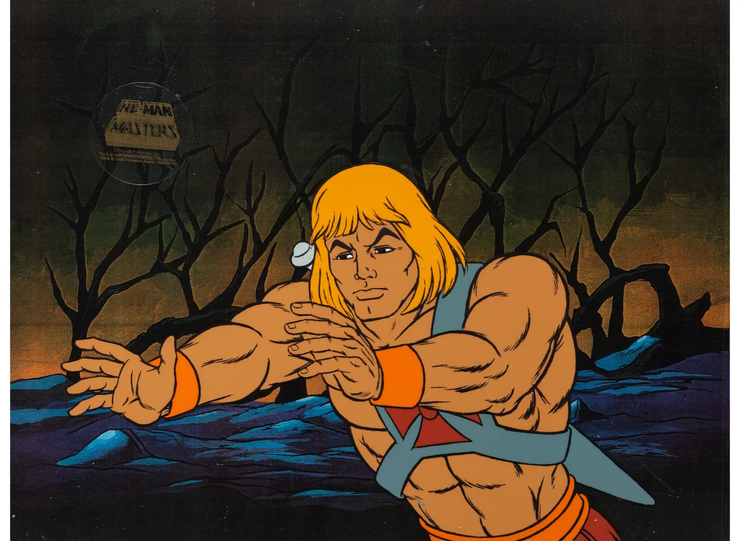 He-Man and the Masters of the Universe He-Man Production Cel with Drawing (Filmation, 1983). (Total: 3 Items)