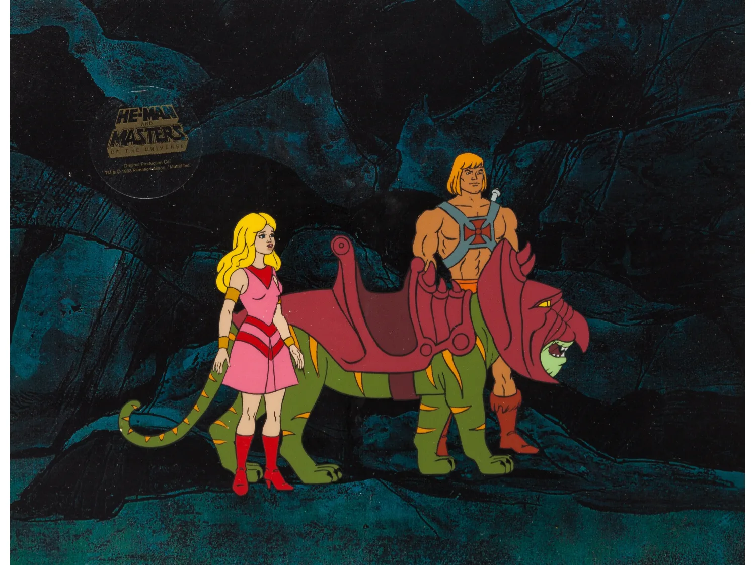 He-Man and the Masters of the Universe He-Man and Battle Cat Production Cel Setup (Filmation, 1983). (Total: 2 Items)
