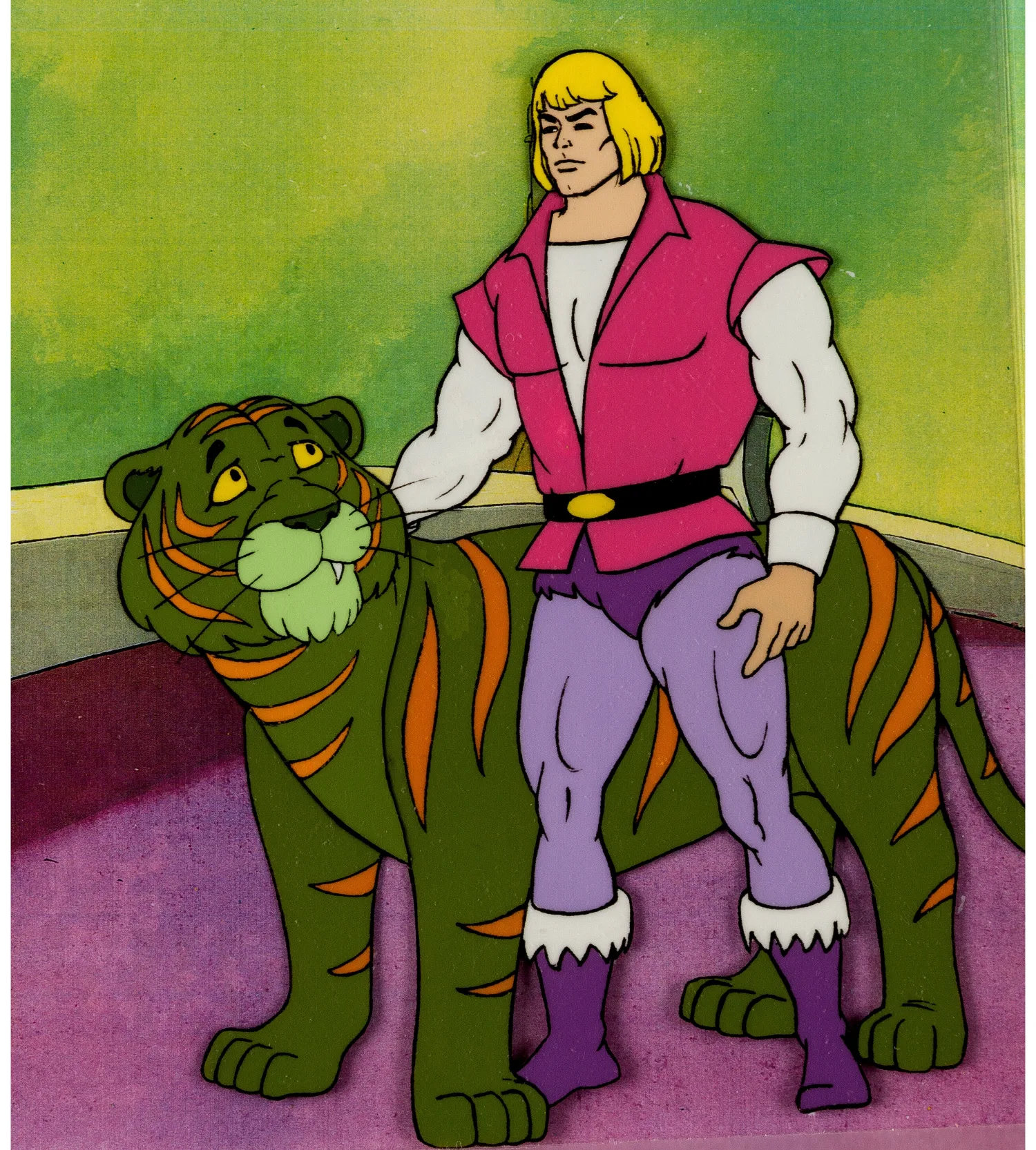 He-Man and the Masters of the Universe Prince Adam and Cringer Production Cel Setup (Filmation, 1983). (Total: 5 Items)