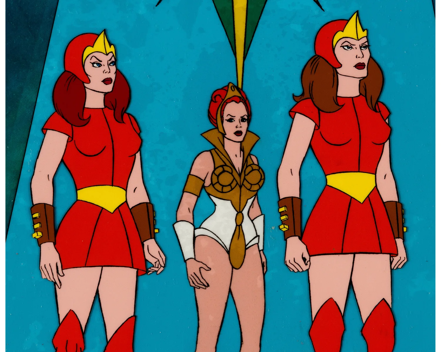 He-Man and the Masters of the Universe Teela and Arcadian Women Production Cel Setup (Filmation, 1983). (Total: 5 Items)