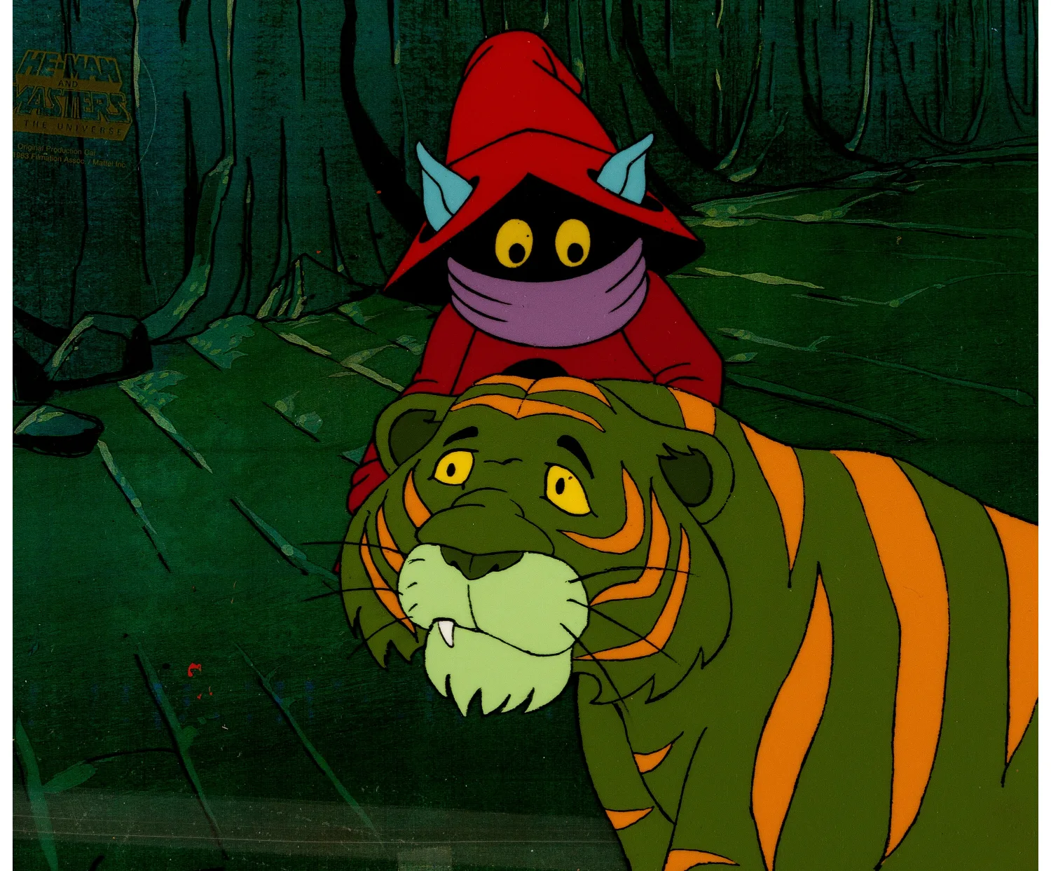 He-Man and the Masters of the Universe Orko and Cringer Production Cel Setup (Filmation, 1984). (Total: 4 Items)