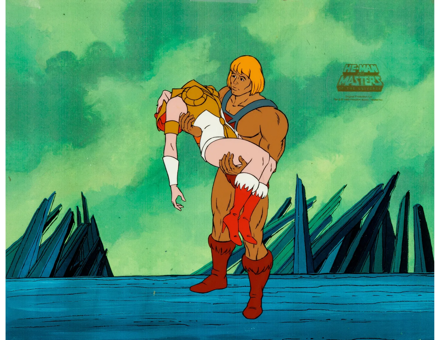 He-Man and the Masters of the Universe He-Man and Teela Production Cel and Animation Drawing Group (Filmation, 1984). (T