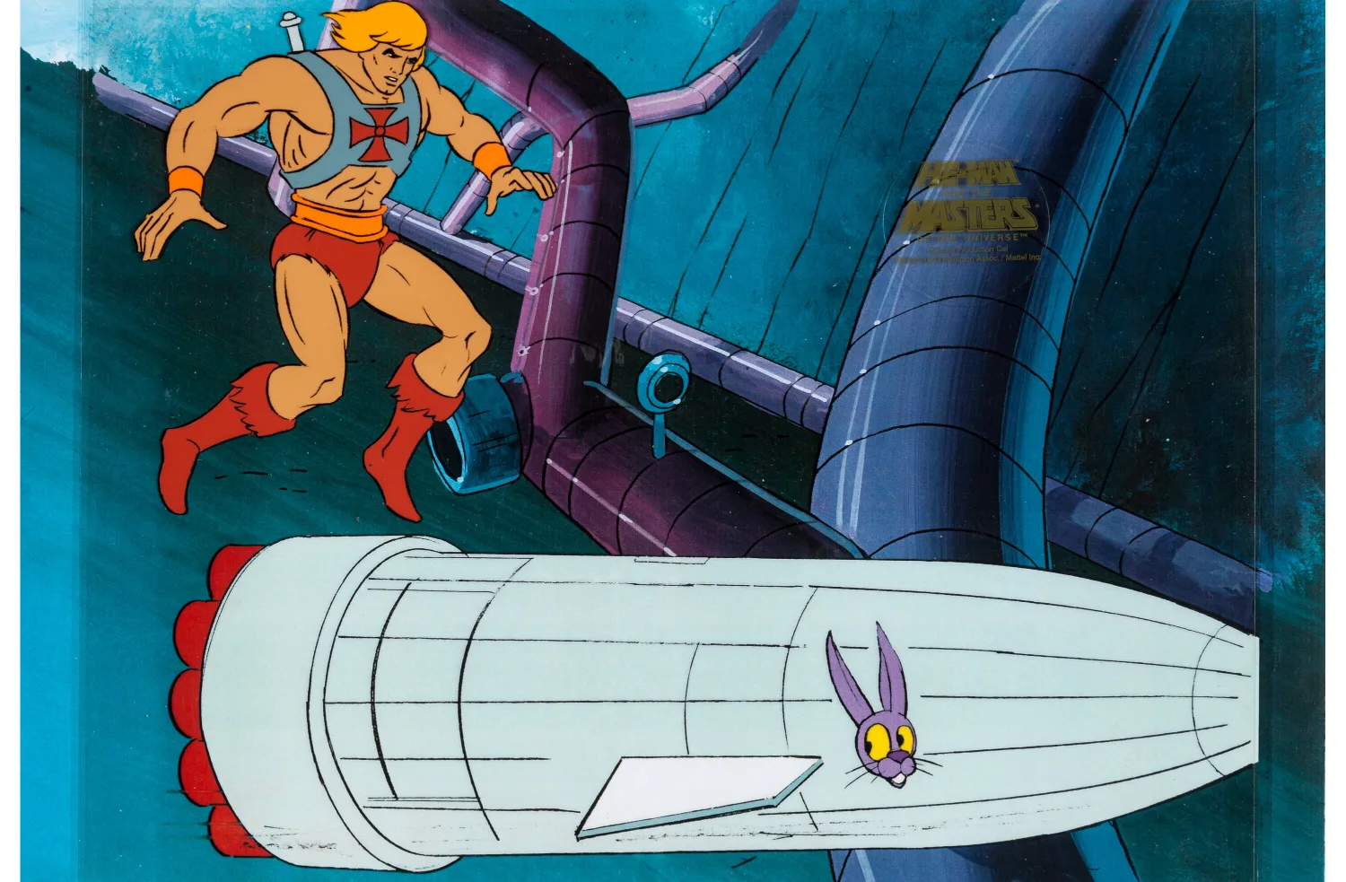 He-Man and the Masters of the Universe Production Cel (Filmation, 1983). (Total: 2 Items)