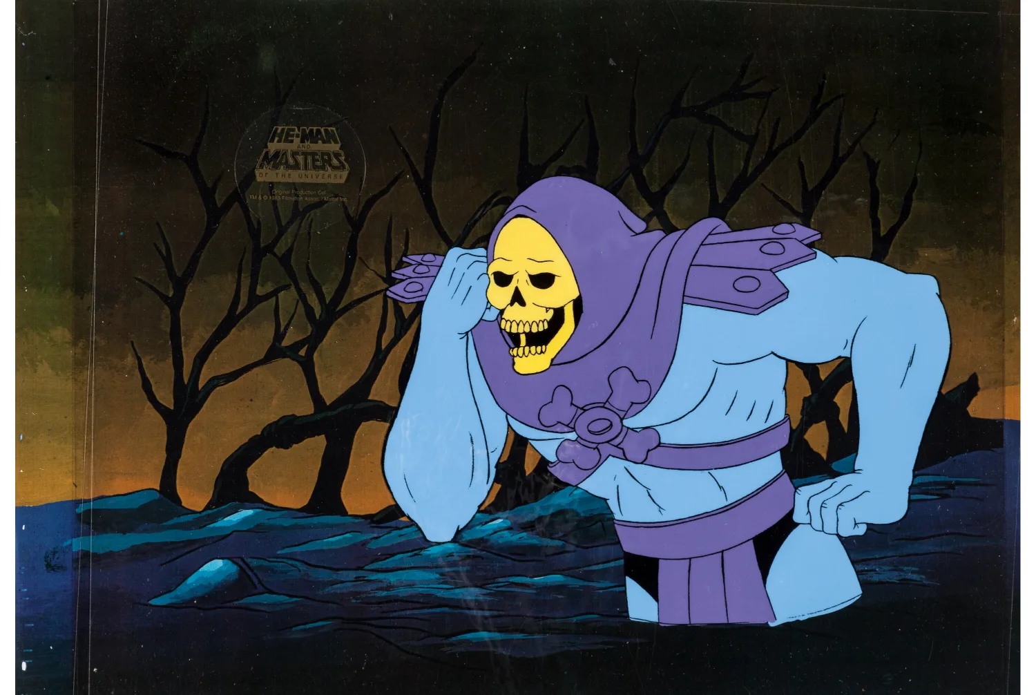 He-Man and the Masters of the Universe Skeletor Production Cel Setup (Filmation, 1983). (Total: 2 Items)