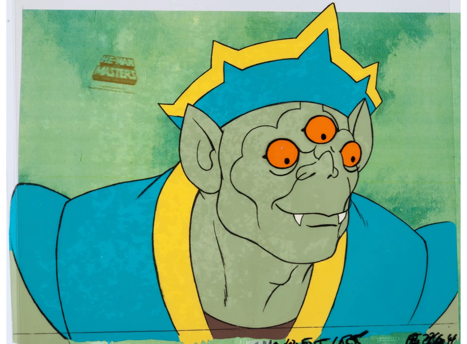 He-Man and the Masters of the Universe Angast Production Cel Setup and Drawing (Filmation, 1984). (Total: 5 Items)