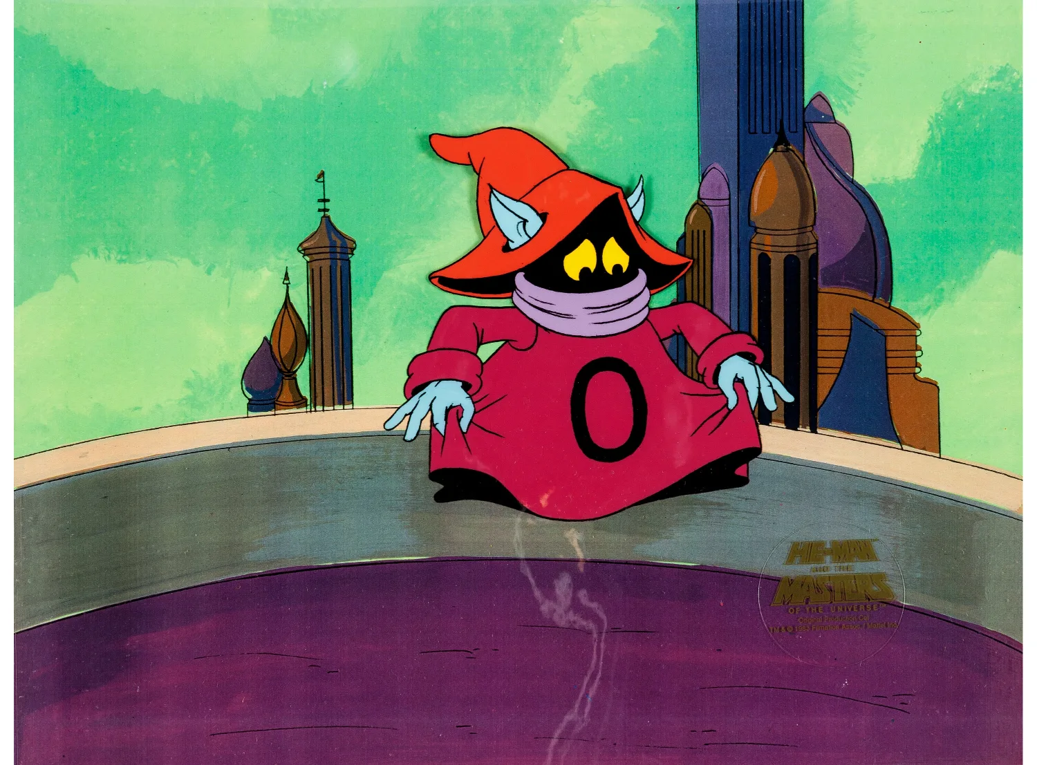 He-Man and the Masters of the Universe Orko Production Cel Setup (Filmation, 1983). (Total: 3 Items)