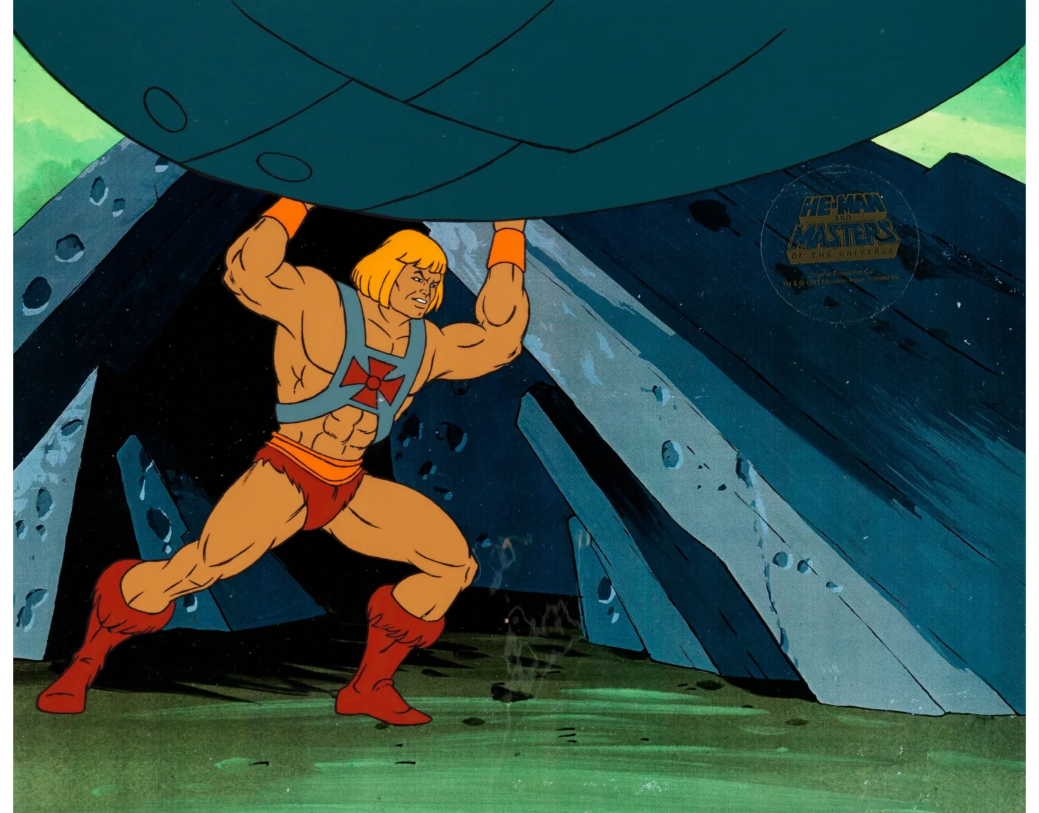 He-Man and the Masters of the Universe He-Man Production Cel and Animation Drawing (Filmation, 1984). (Total: 3 Items)