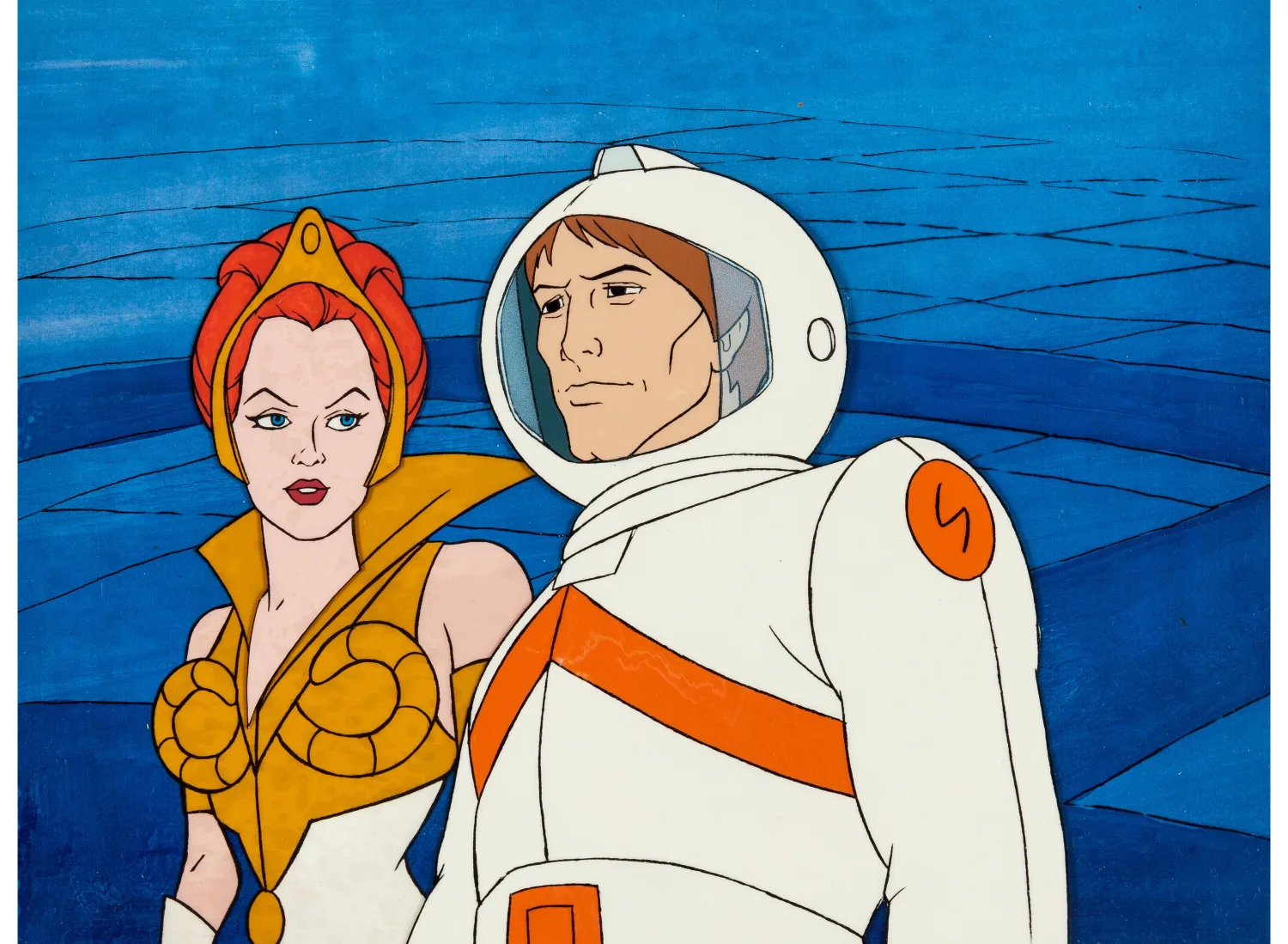 He-Man and the Masters of the Universe Teela and Colonel Mark Blaze Production Cel Setup and Animation Drawing Group (Fi