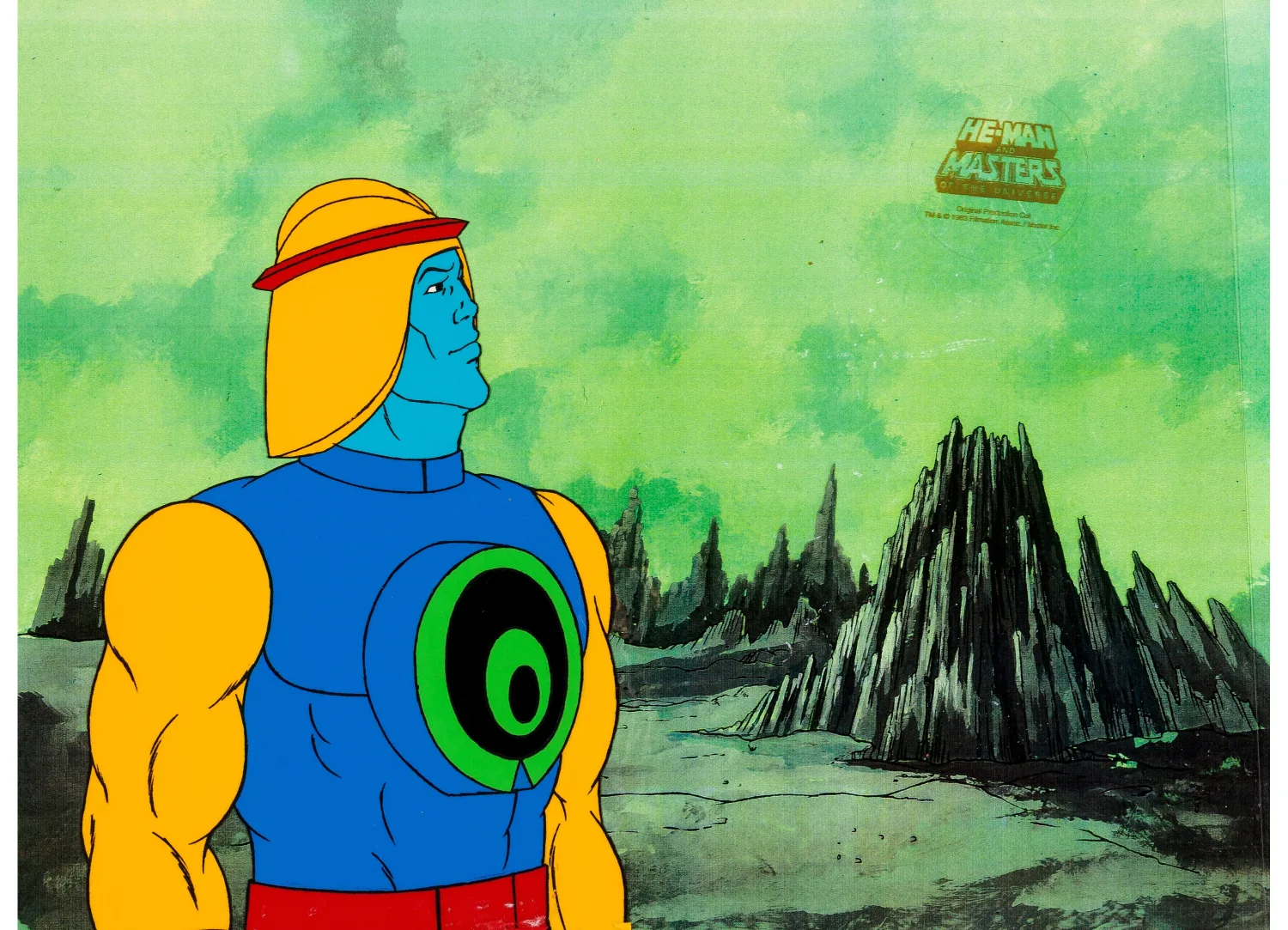 He-Man and the Masters of the Universe Sy-Clone Production Cel Setup and Animation Drawing Group (Filmation, 1984). (Tot