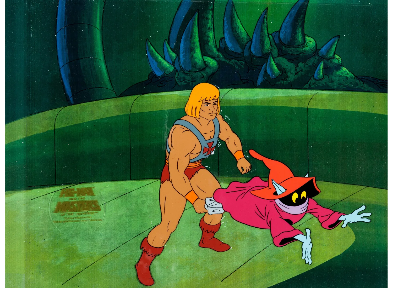 He-Man and the Masters of the Universe Orko Production Cel Setup (Filmation, 1984). (Total: 3 Items)