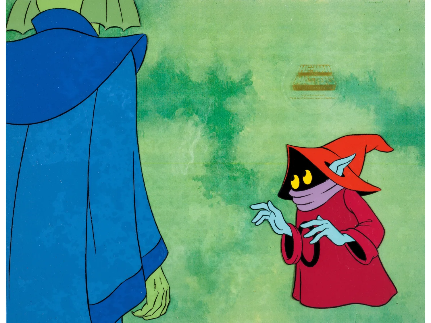 He-Man and the Masters of the Universe Orko and King Production Cel Setup and Animation Drawing Group (Filmation, 1984)