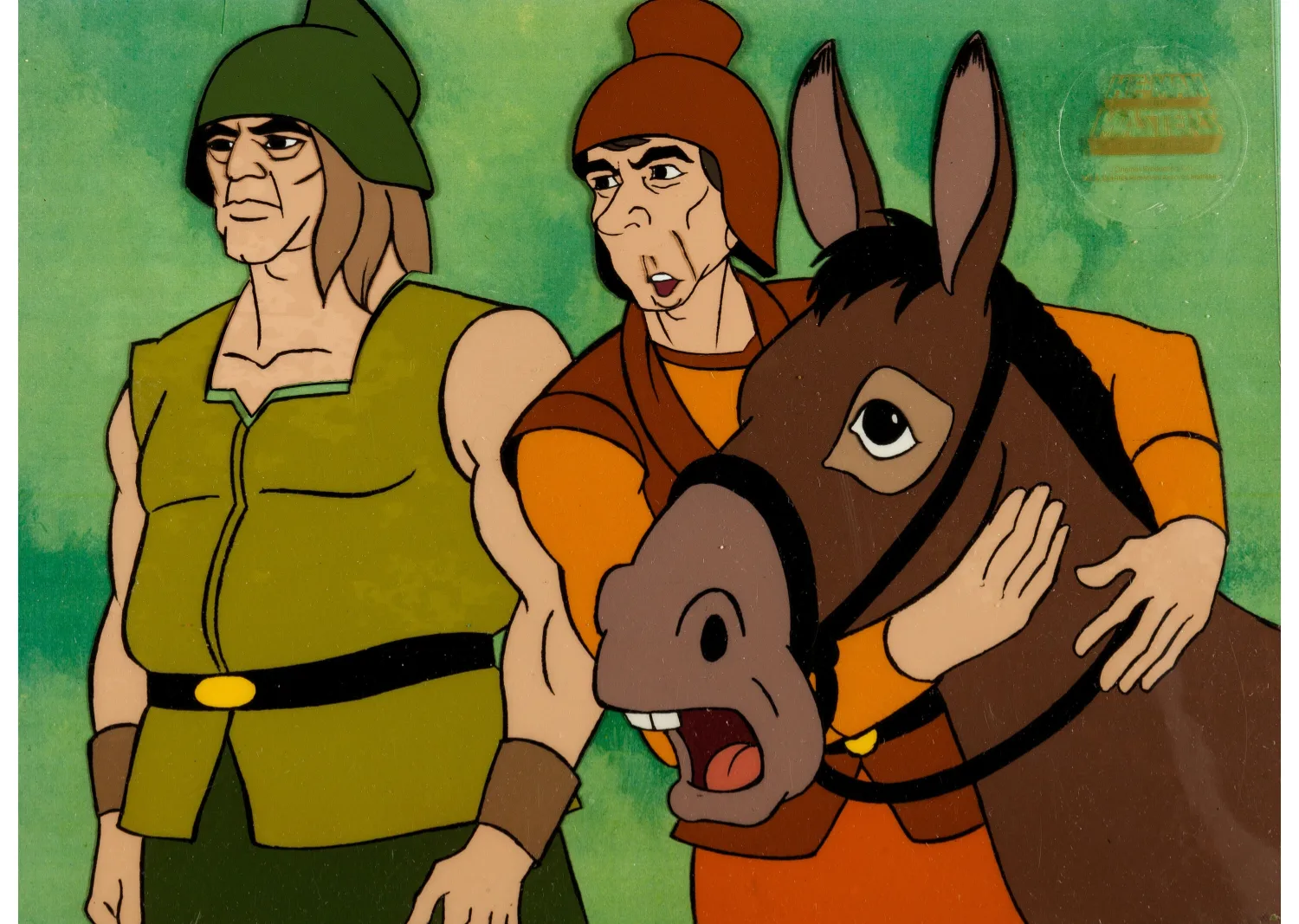 He-Man and the Masters of the Universe Villagers Production Cel Setup, Animation Drawing, and Production Folder Group (F