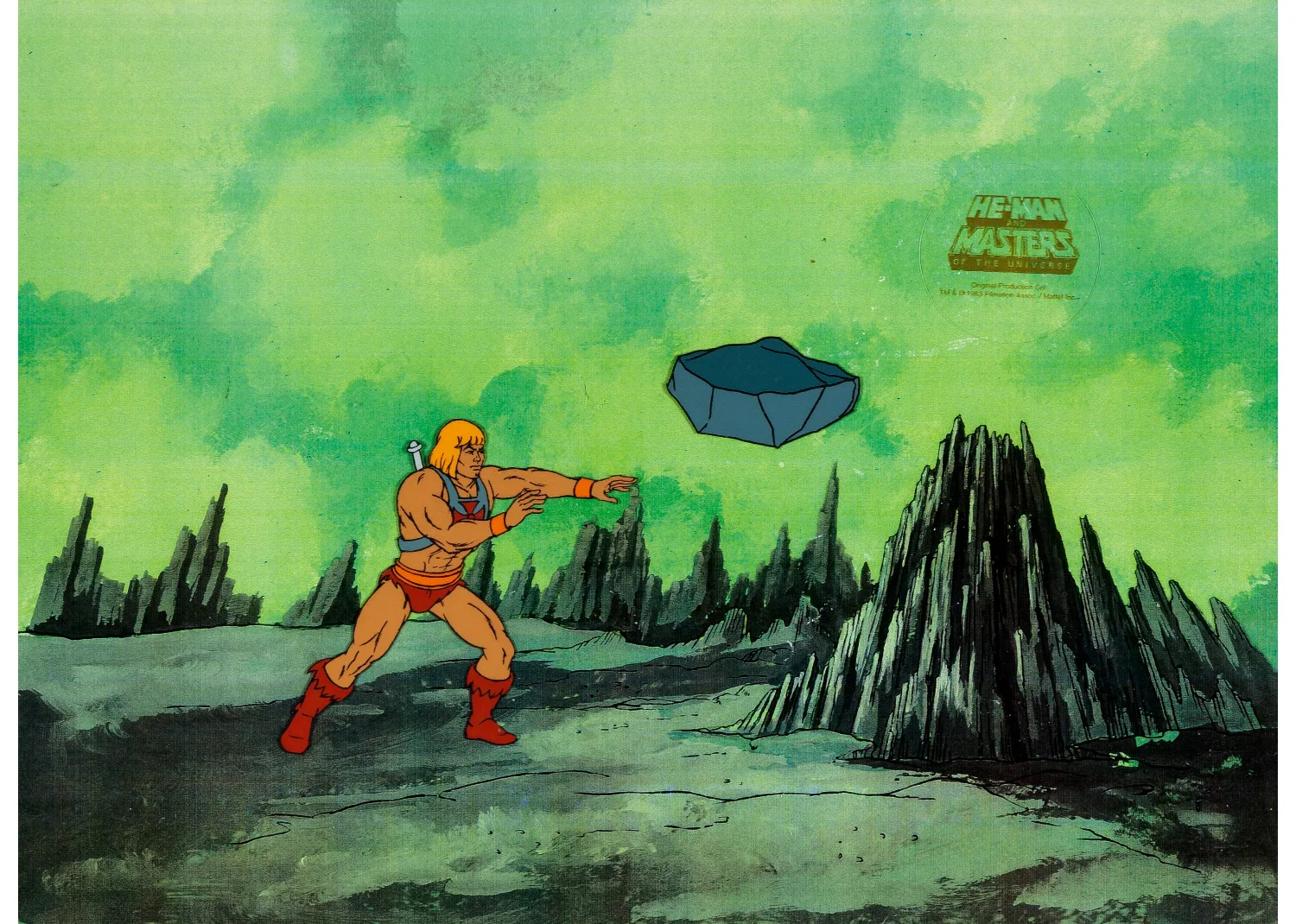 He-Man and the Masters of the Universe Production Cel and Animation Drawing Group of 3 (Filmation, 1984). (Total: 4 Item