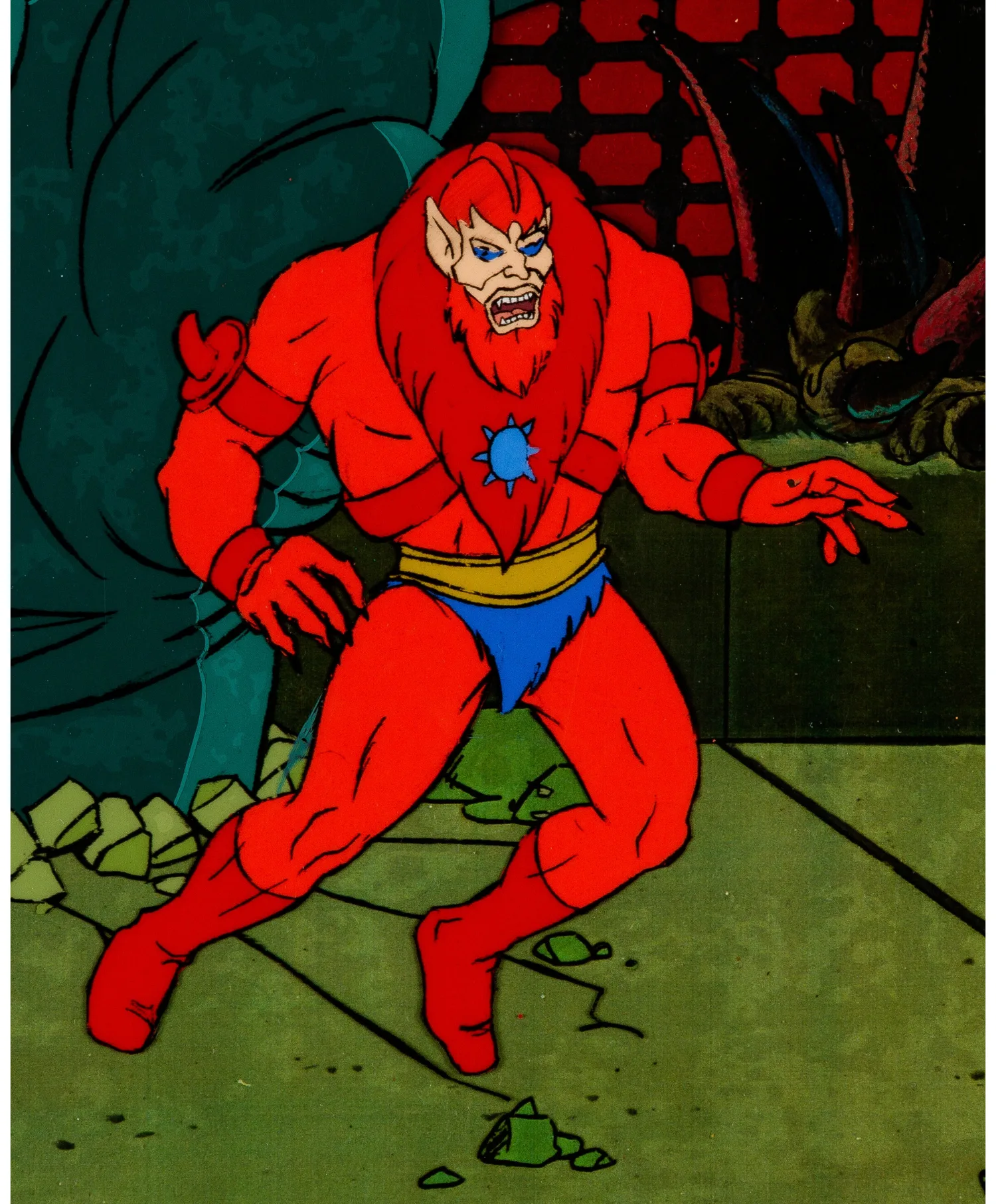 He-Man and the Masters of the Universe Beast Man Production Cel Setup (Filmation, 1983). (Total: 3 Items)