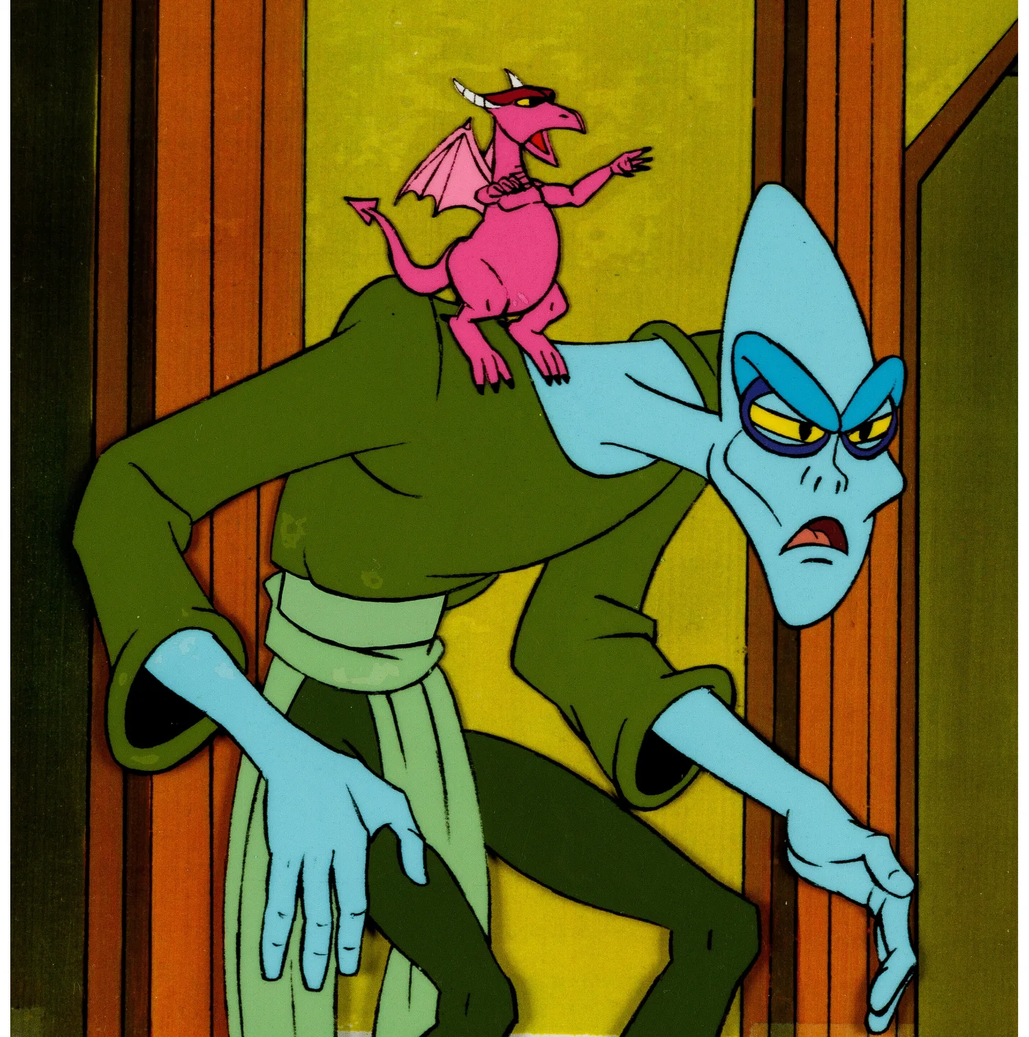 He-Man and the Masters of the Universe Azrog and Dragon Production Cel Setup (Filmation, 1983). (Total: 3 Items)