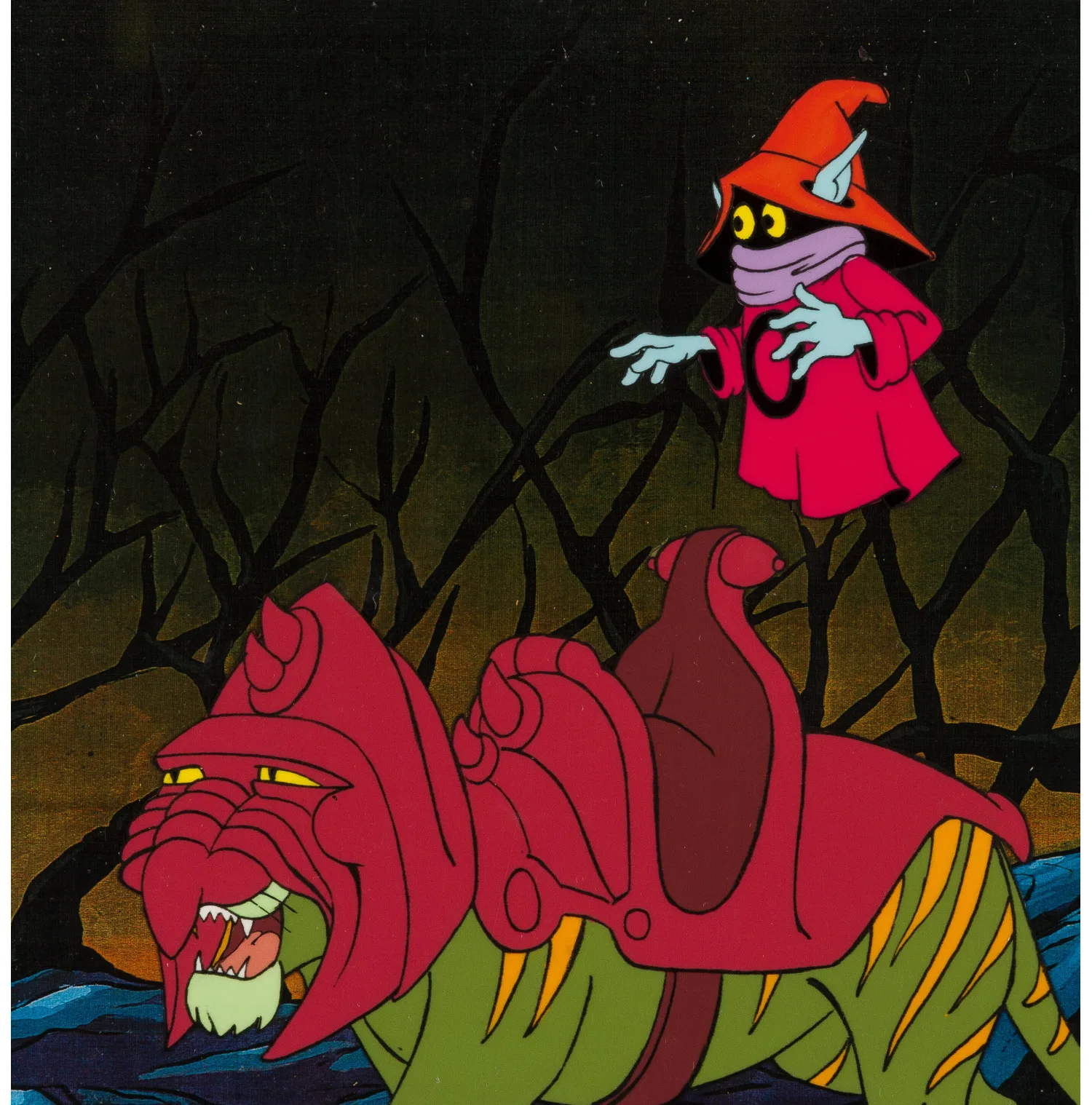 He-Man and the Masters of the Universe Orko and Battle Cat Production Cel Setup (Filmation, 1984). (Total: 3 Items)