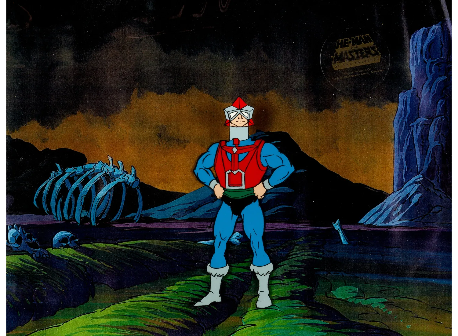 He-Man and the Masters of the Universe Mekaneck Production Cel Setup, Animation Drawing, and Production Folder Group of