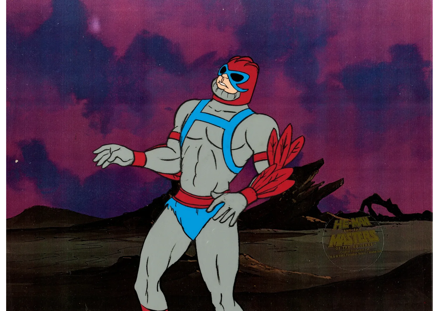 He-Man and the Masters of the Universe Stratos Production Cel (Filmation, 1983). (Total: 2 Items)