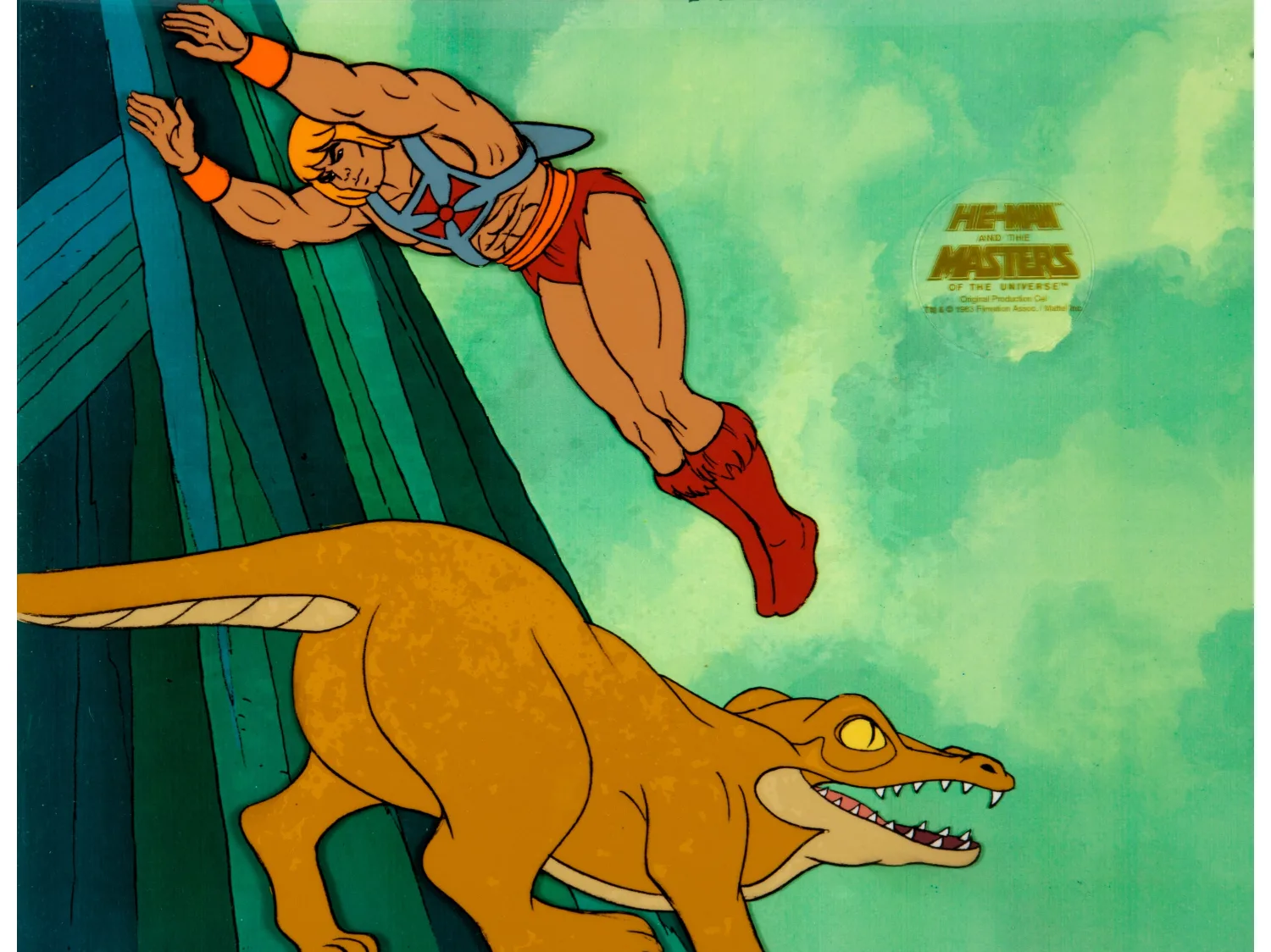 He-Man and the Masters of the Universe Production Cel Setup (Filmation, 1983). (Total: 3 Items)