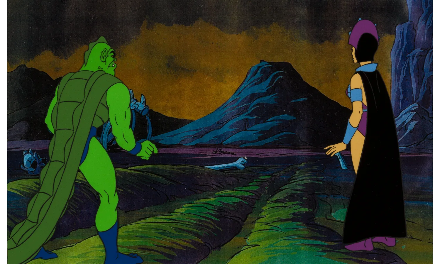He-Man and the Masters of the Universe Evil-Lyn Production Cel Setup (Filmation, 1984). (Total: 2 Original Art)