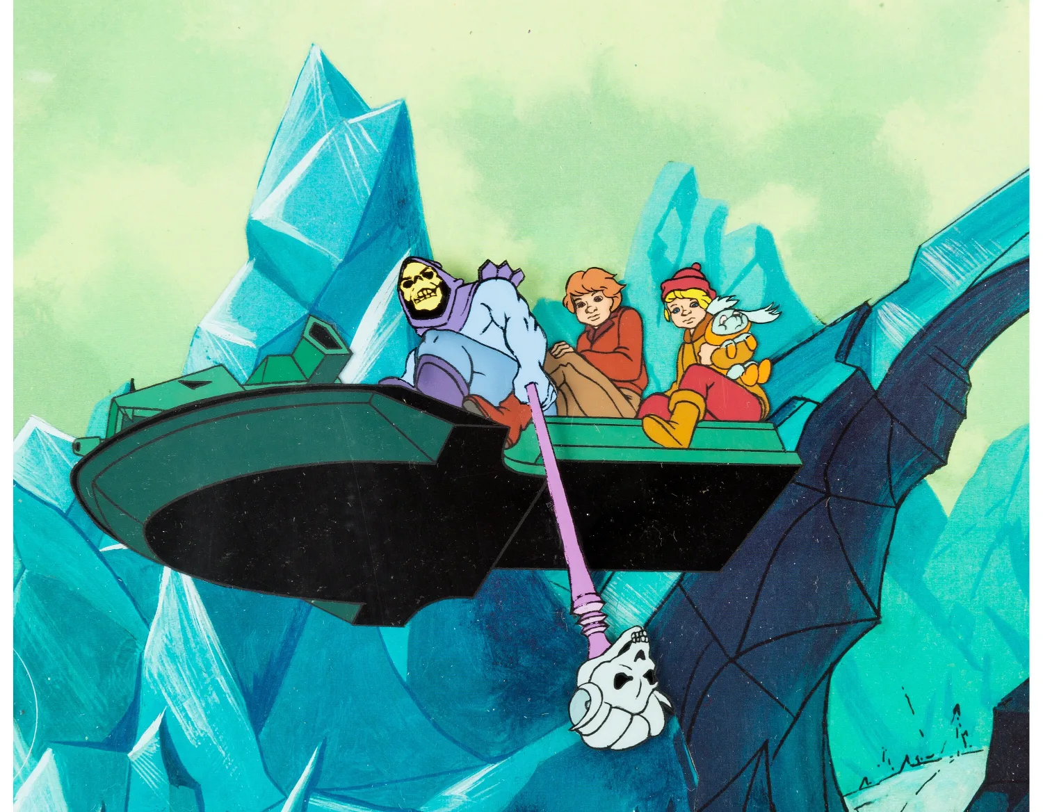 He-Man and She-Ra: A Christmas Special Skeletor Production Cel Setup (Filmation, 1988). (Total: 3 Original Art)