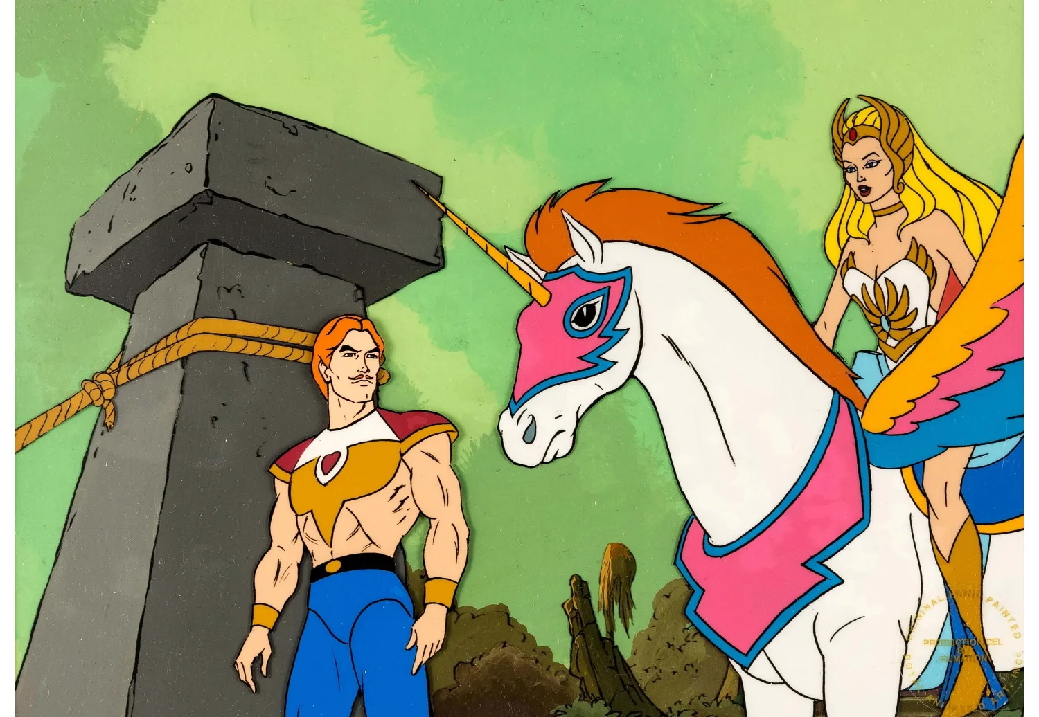 She-Ra: Princess of Power Production Cel and Painted Background Setup and Production Cel Group of 2 (Filmation, 1985). (