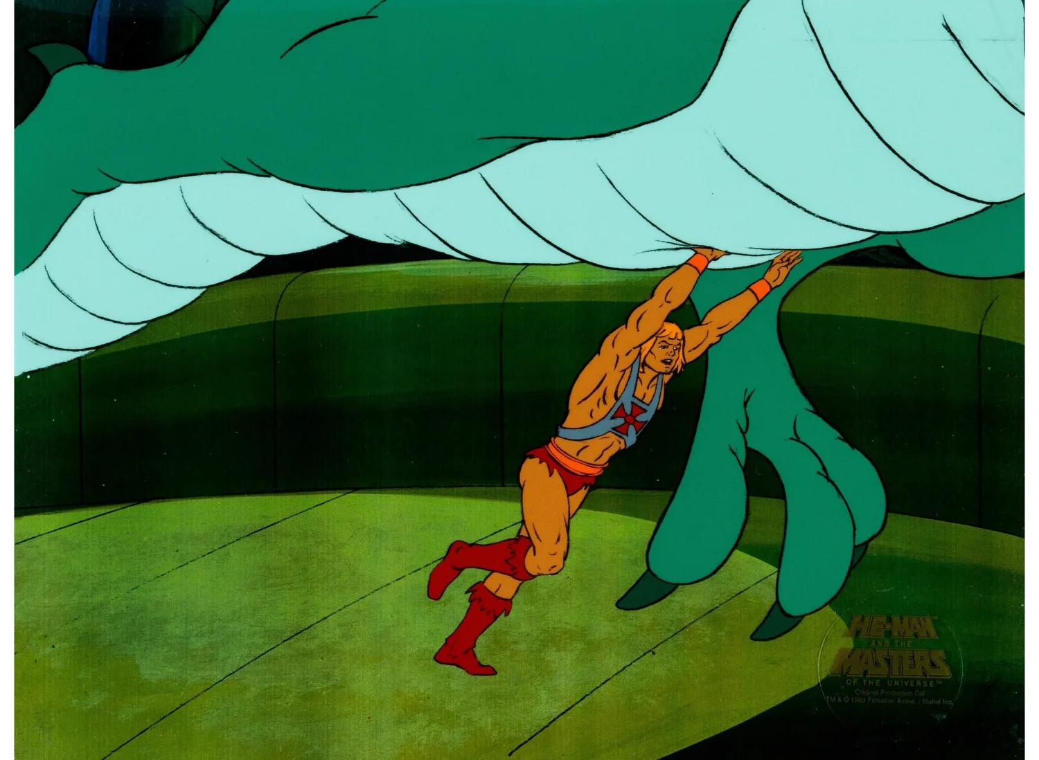 He-Man and the Masters of the Universe He-Man, Orko and Widgets Production Cel and Cel Setup Group (Filmation, 1984). (T