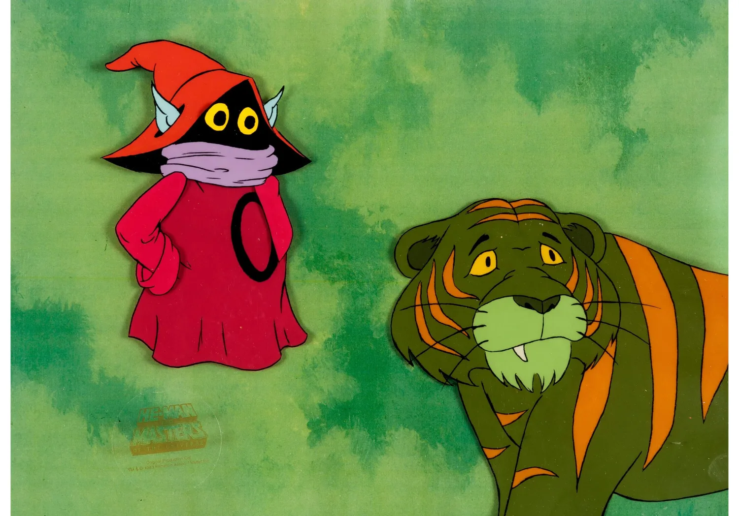 He-Man and the Masters of the Universe Orko and Cringer Production Cel Setup and Animation Drawing Group (Filmation, 198
