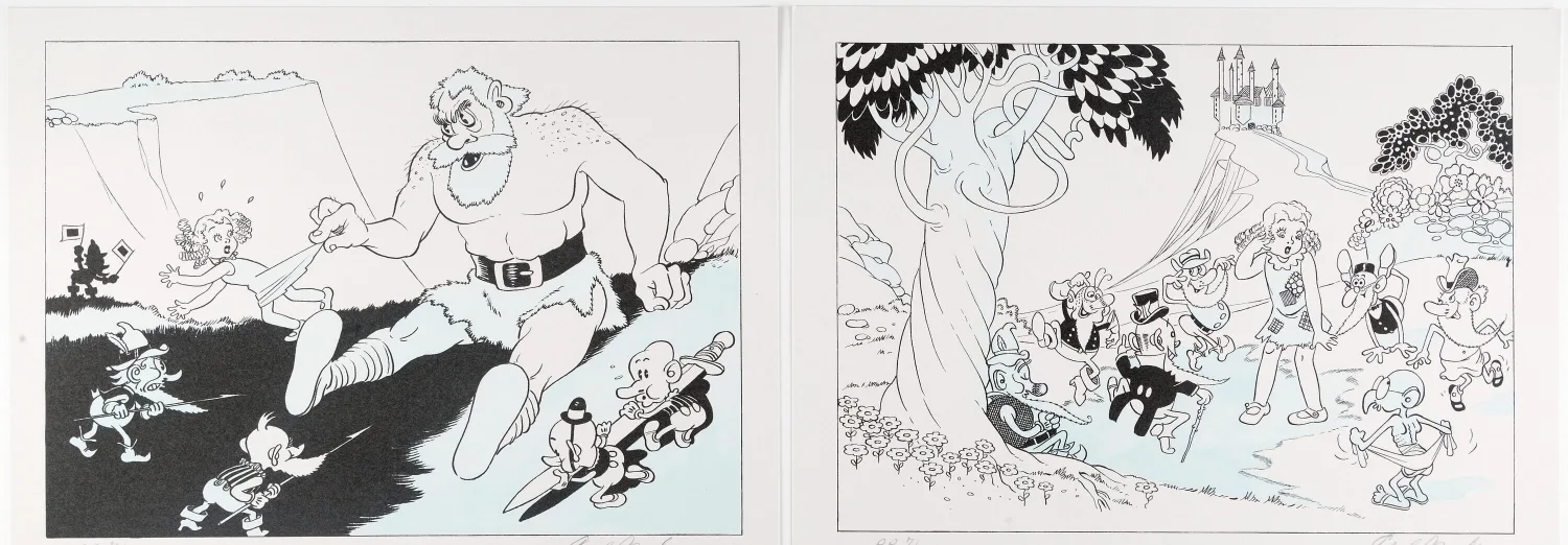 Carl Barks Before He Became the Duck Man Limited Edition Prints #PP 7/15 Set of 2 (International Museum of Cartoon Art