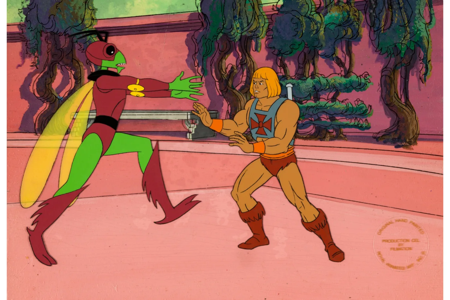 He-Man and the Masters of the Universe "The Good Shall Survive" Production Cel and Master Stock Background (Fi