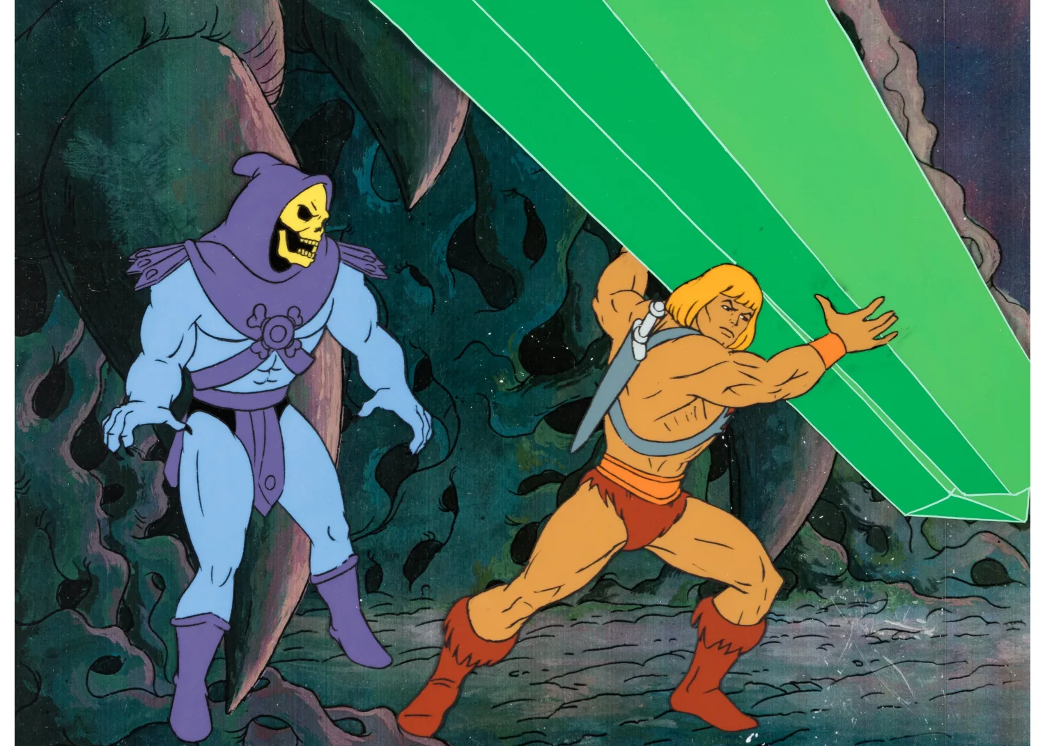 He-Man and the Masters of the Universe He-Man and Skeletor Production Cel Scene (Filmation, 1984/1983)