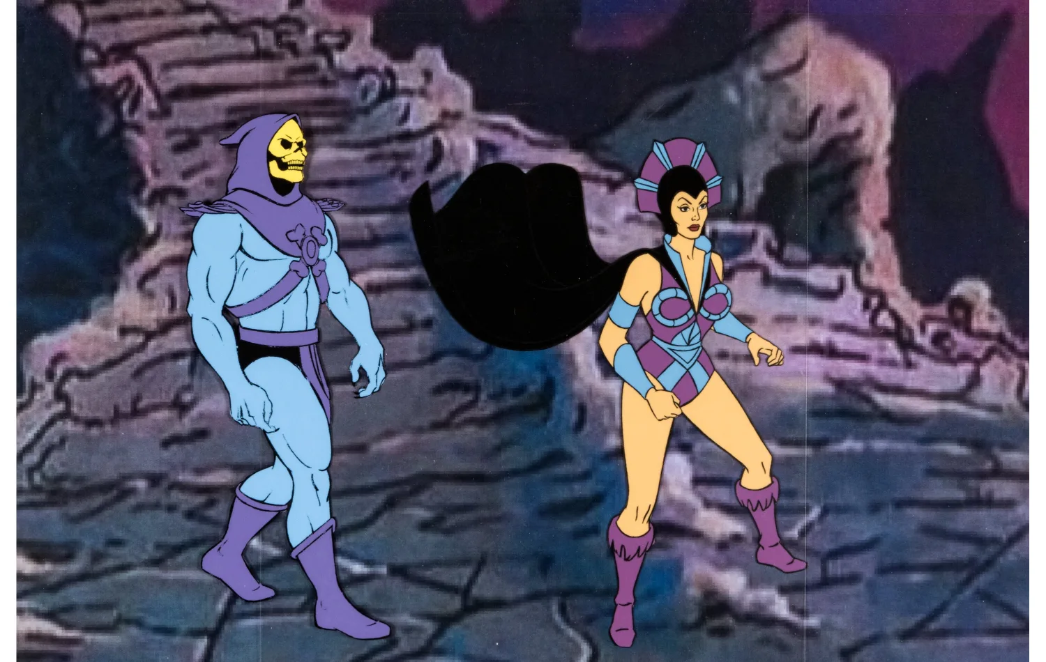 He-Man and the Masters of the Universe Skeletor and Evil-Lyn Production Cel (Filmation, c. 1983-85)