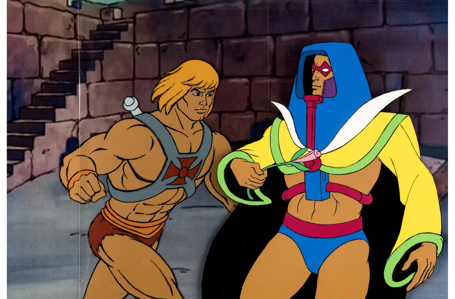 He-Man and the Masters of the Universe He-Man and Man-E-Faces Pair of Production Cels (Filmation, 1983-84)