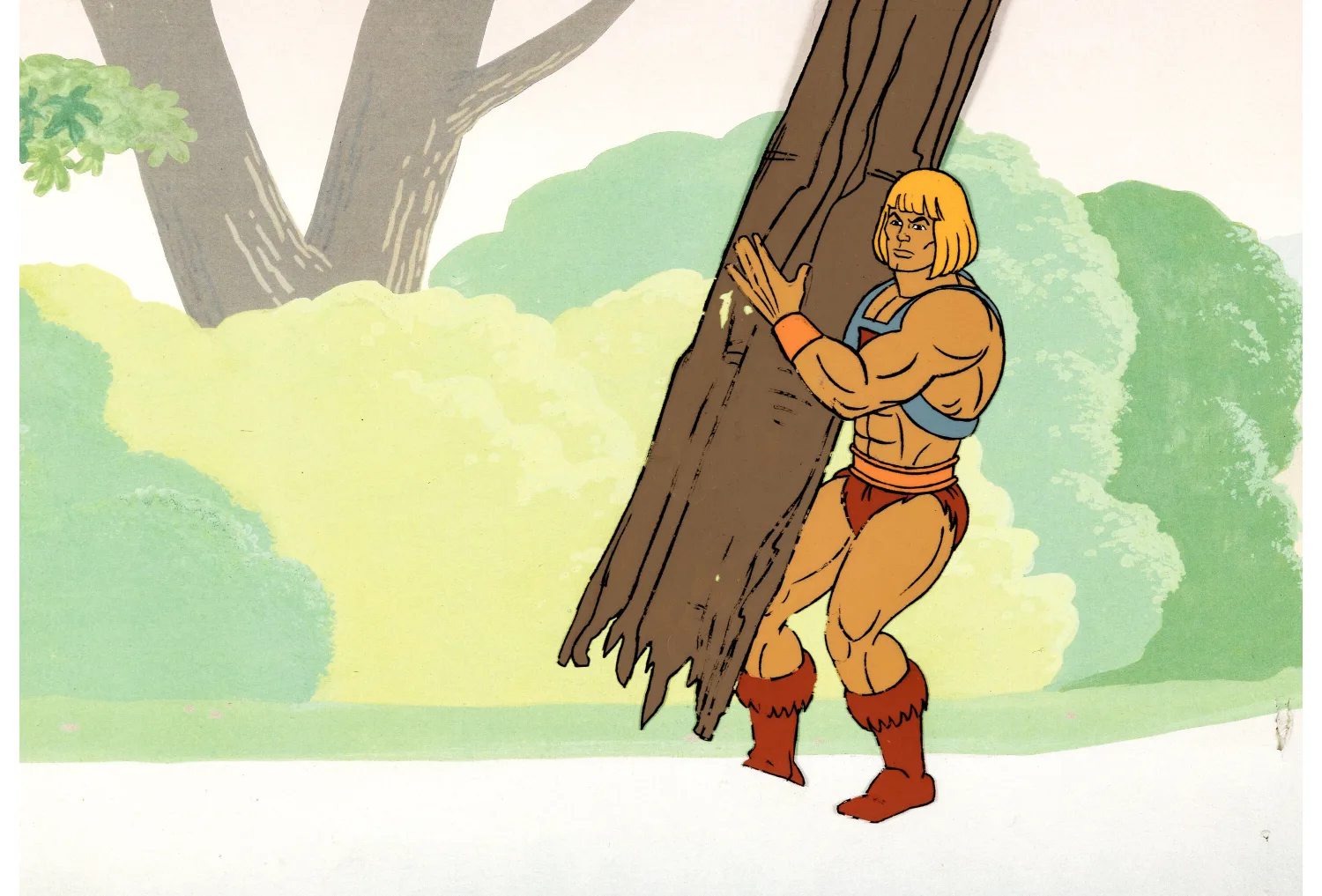 He-Man and the Masters of the Universe "Ordeal in the Darklands" He-Man Production Cel with Animation Drawing