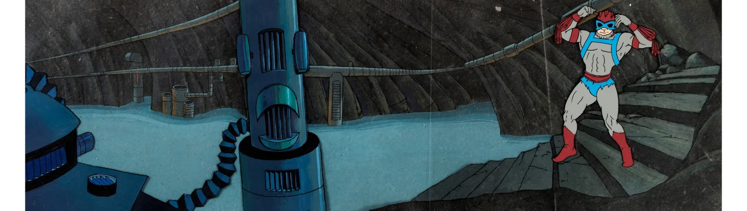 He-Man and the Masters of the Universe "Disappearing Act" Stratos Original Production Cel with She-Ra: Princes