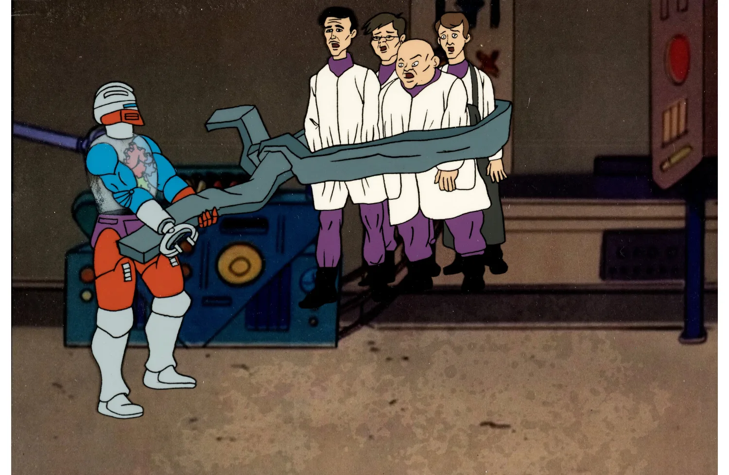 He-Man and the Masters of the Universe Roboto and Scientists Original Production Cel Setup (Filmation, 1985)