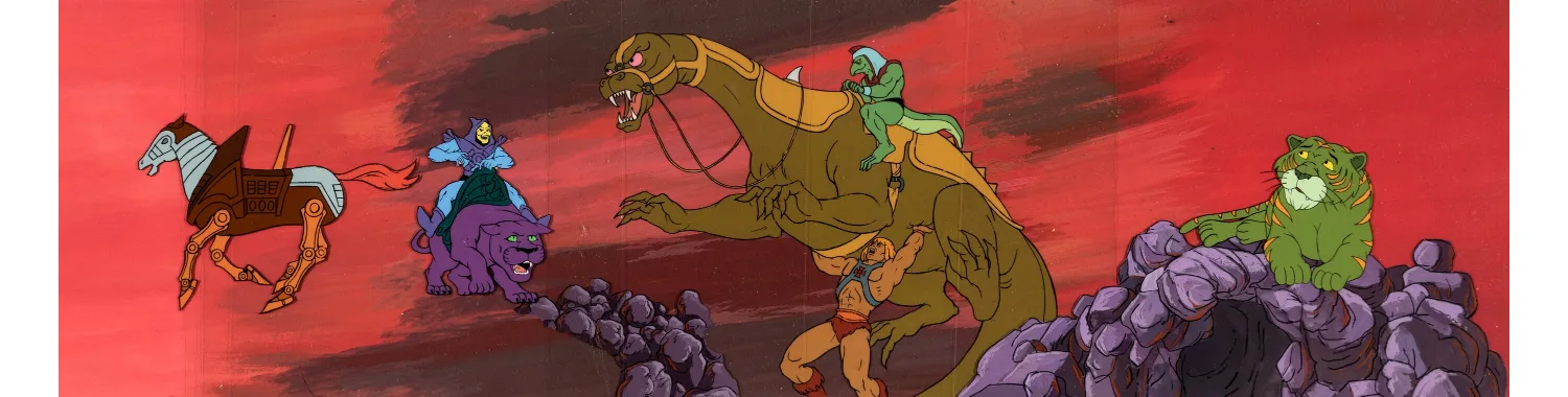 He-Man and the Masters of the Universe He-Man, Skeletor, Panthor, Cringer, and More Production Cels with She-Ra: Princes