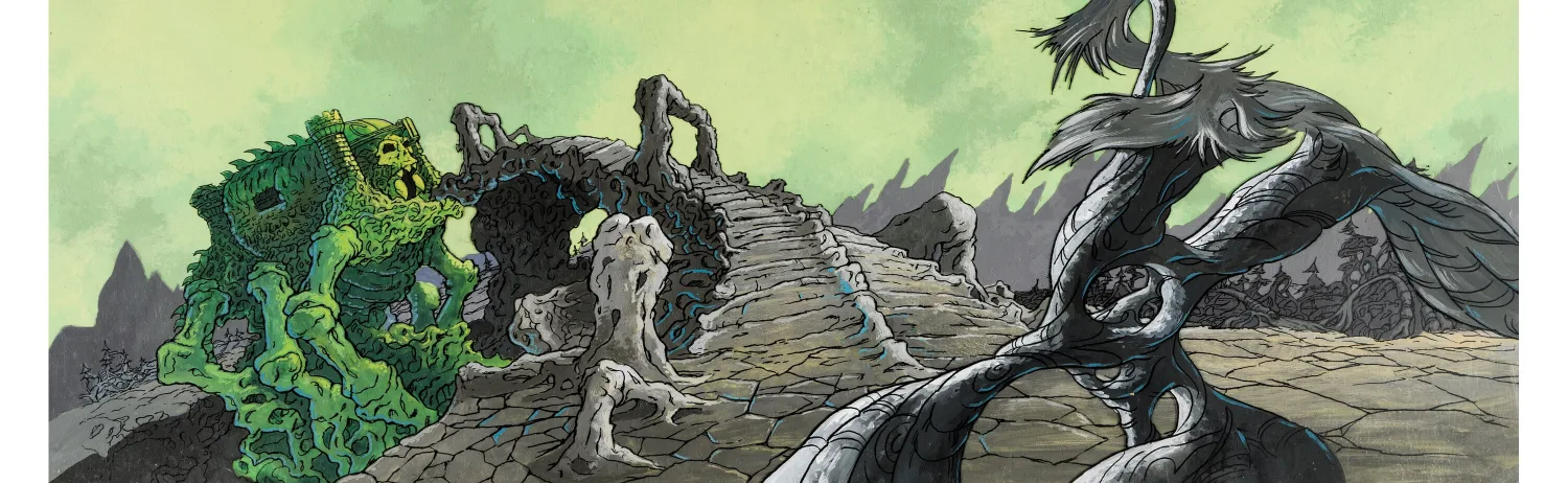 He-Man and the Masters of the Universe Castle Greyskull Pan Production Background with Cel Overlay (Filmation, 1983)
