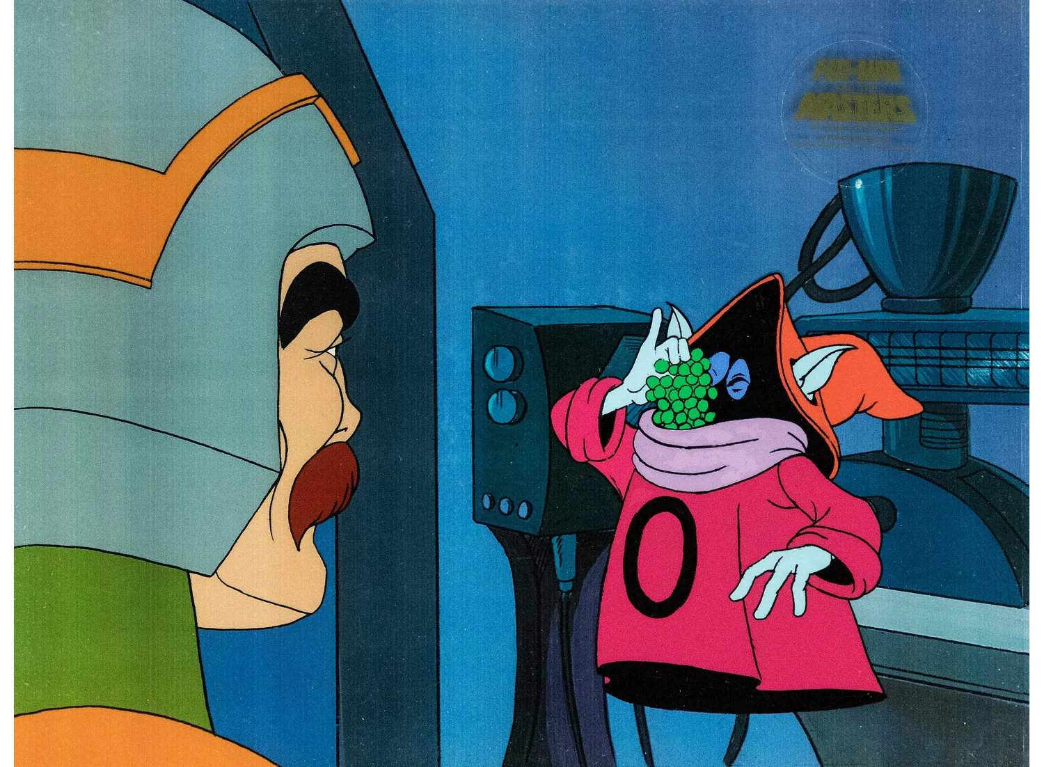 He-Man and the Masters of the Universe Orko and Man-At-Arms Production Cel, Printed Background Group of 2 (Filmation Ass