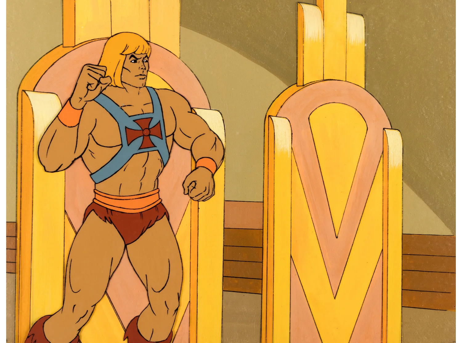 He-Man and the Masters of the Universe "Teela's Trial" He-Man Production Cel Setup with "The Dragon Invas