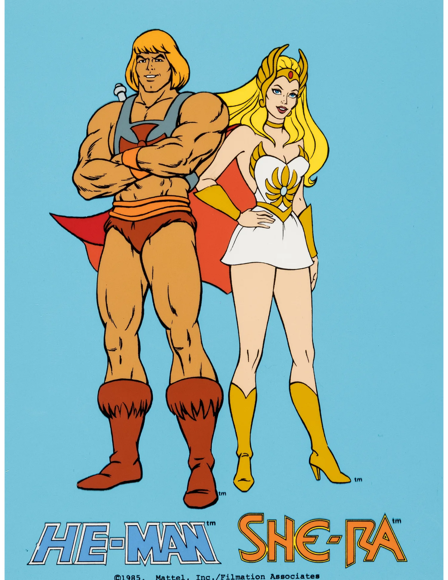 He-Man Masters of the Universe He-Man and She-Ra Publicity Cel (Filmation, c. 1985)