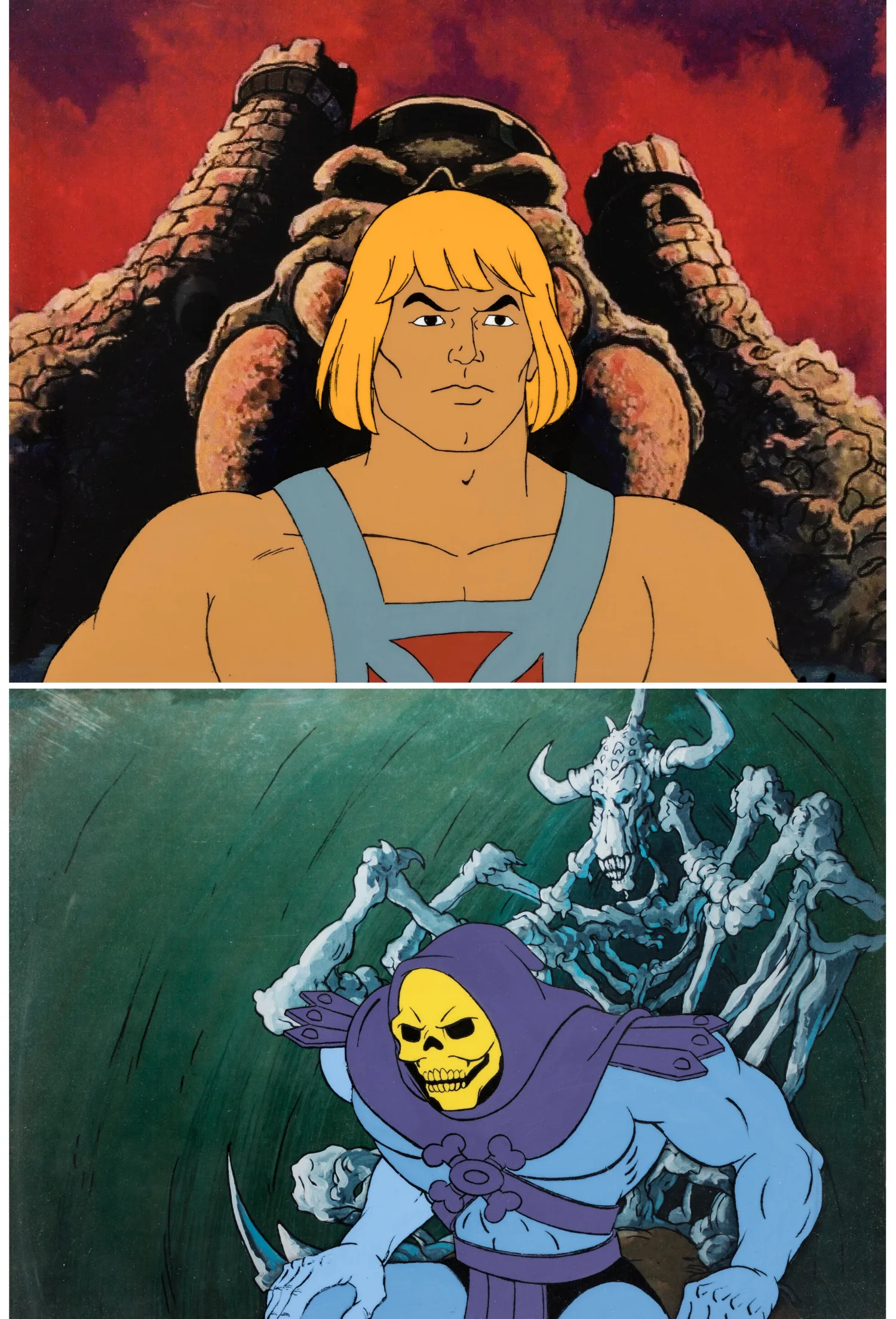 He-Man and the Masters of the Universe Pair of He-Man and Skeletor Production Cels (Filmation, c. 1983-85). (Total: 2)