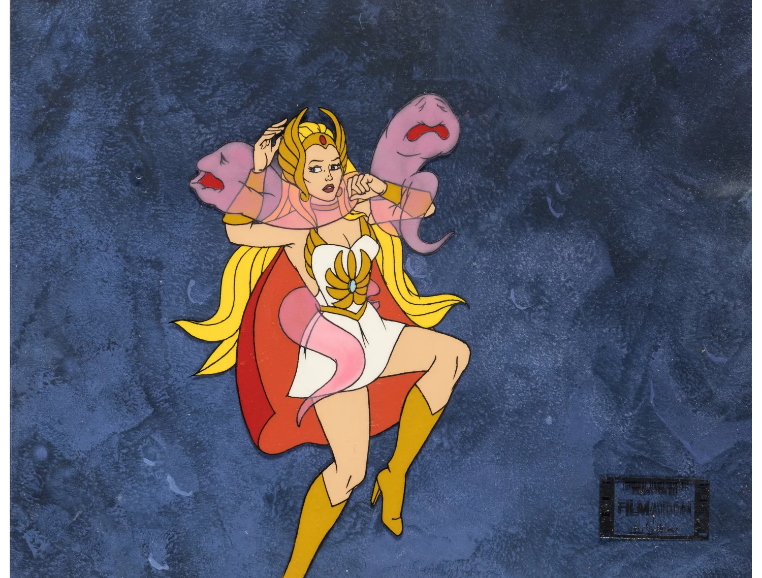 She-Ra: Princess of Power "Three Courageous Hearts" She-Ra Production Cel with Production Background (Filmatio