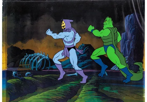 He-Man and the Masters of the Universe Skeletor and Henchman Production Cel Set-Up with COA Animation Art (Filmation, 19