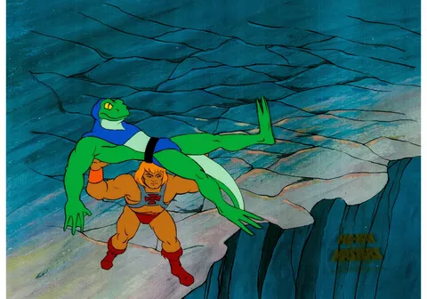 He-Man and the Masters of the Universe He-Man and Lizard Man Production Cel (Filmation, 1983). (Total: 2 Items)