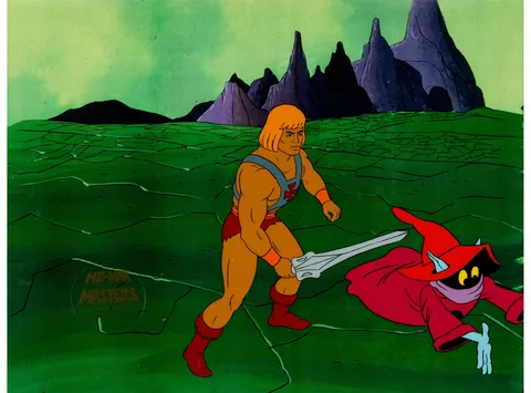 He-Man and the Masters of the Universe He-Man and Orko Production Cel Setup (Filmation, 1983). (Total: 2 Items)