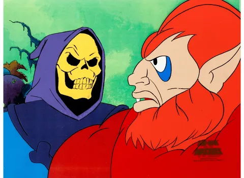 He-Man and the Masters of the Universe Skeletor and Beastman Production Cel Setup (Filmation, 1983). (Total: 2 Items)